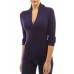 Spring / Fall Going out Casual Women's T-shirt Solid Color Sexy V Neck Long Sleeve Black / Purple Slim Tops